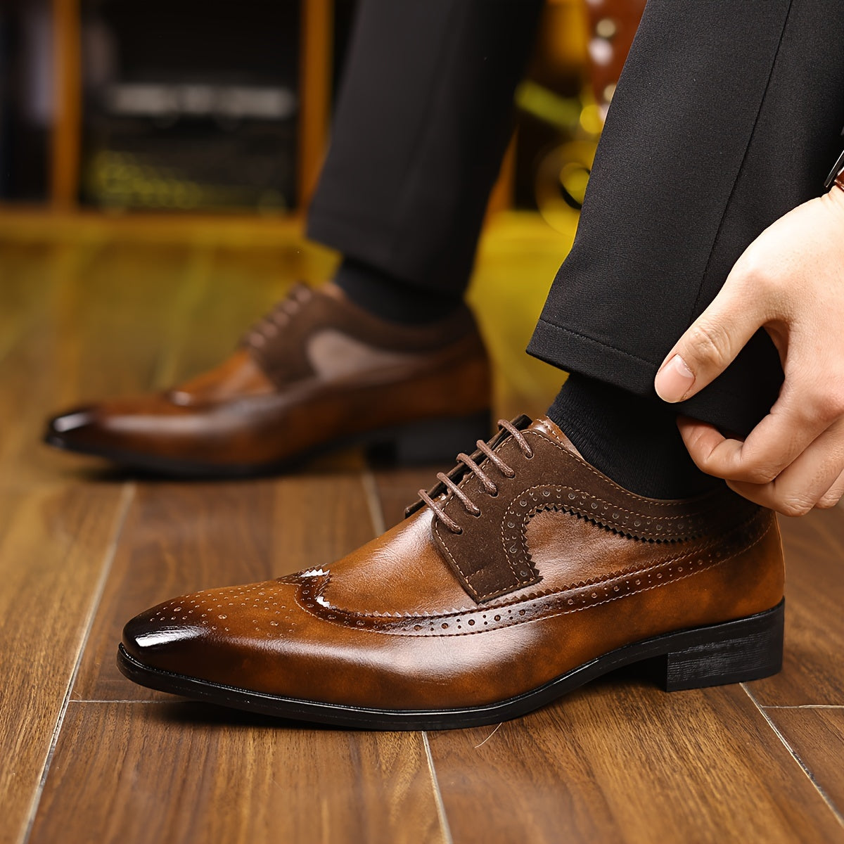 Elegante Herren Leder Business Schuhe