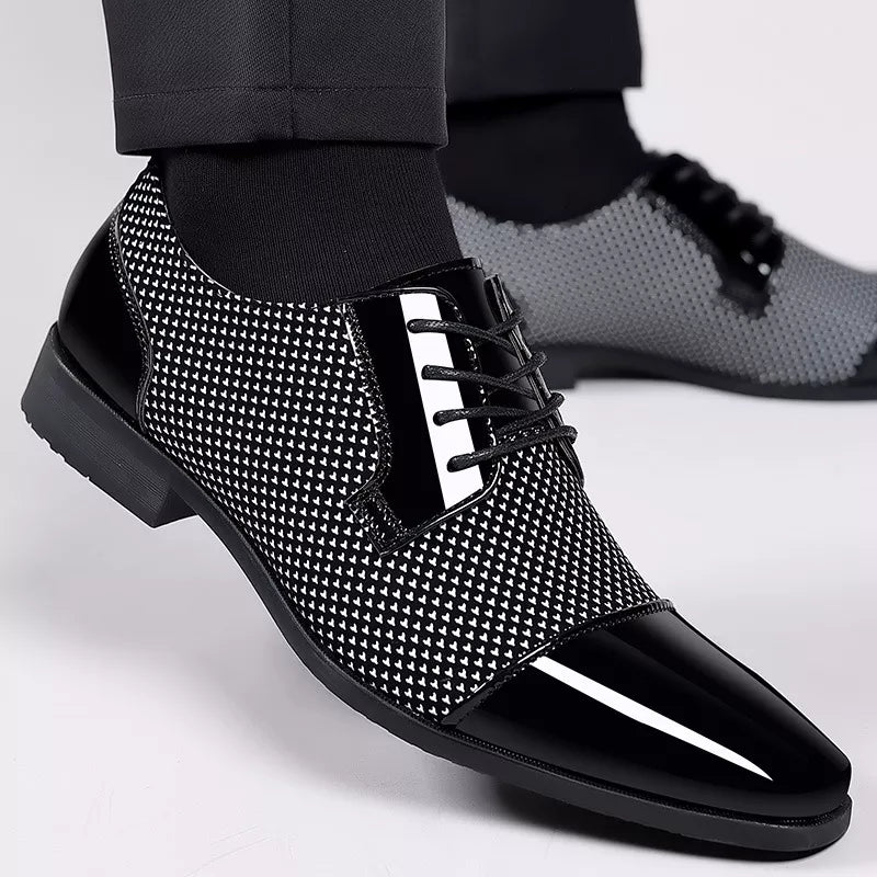 Elegante Strass Leder Schuhe für Herren
