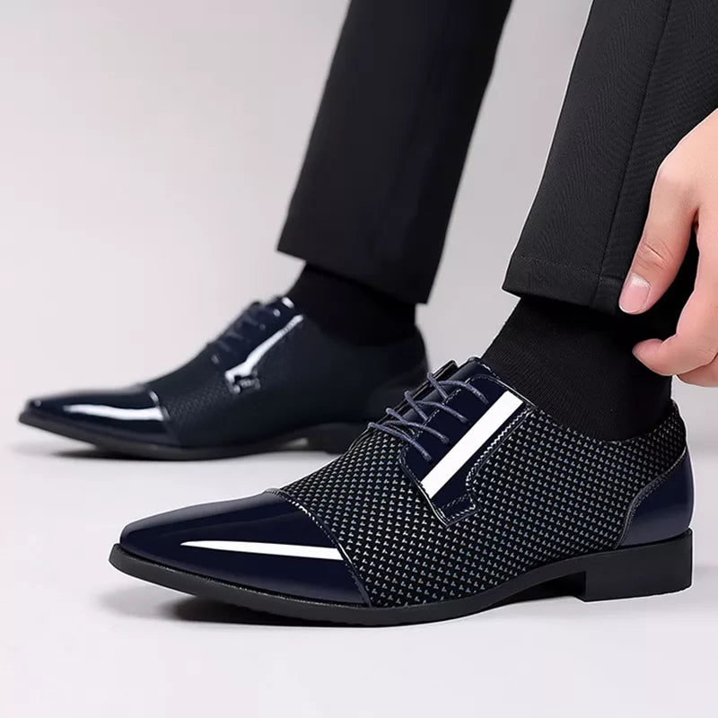 Elegante Strass Leder Schuhe für Herren