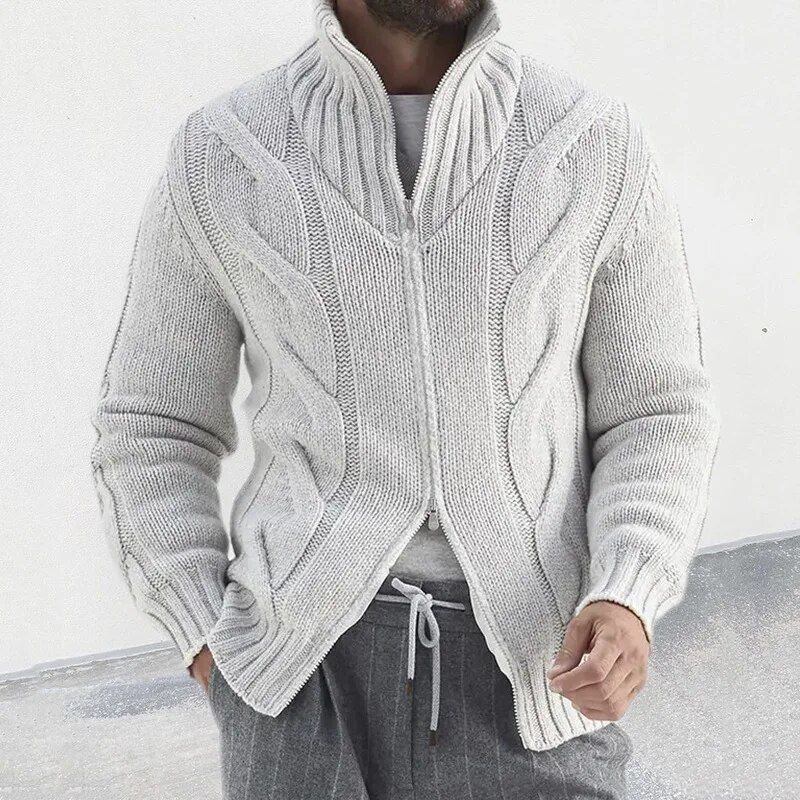 Rollkragen-Strickjacke für Herren