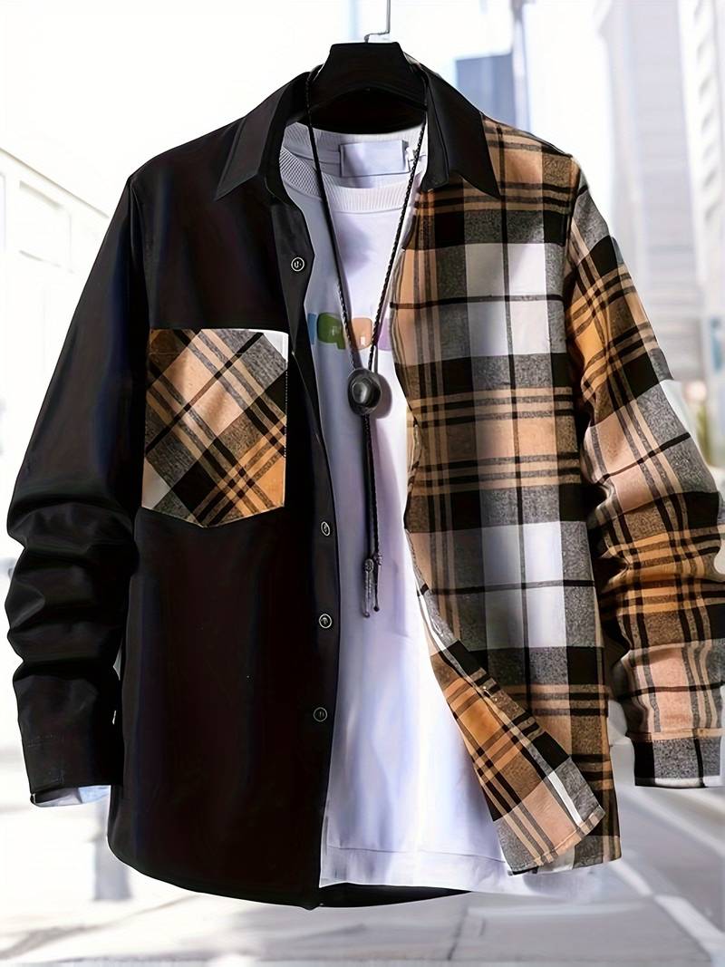 Alexander – dünnes langärmliges farbblockhemd