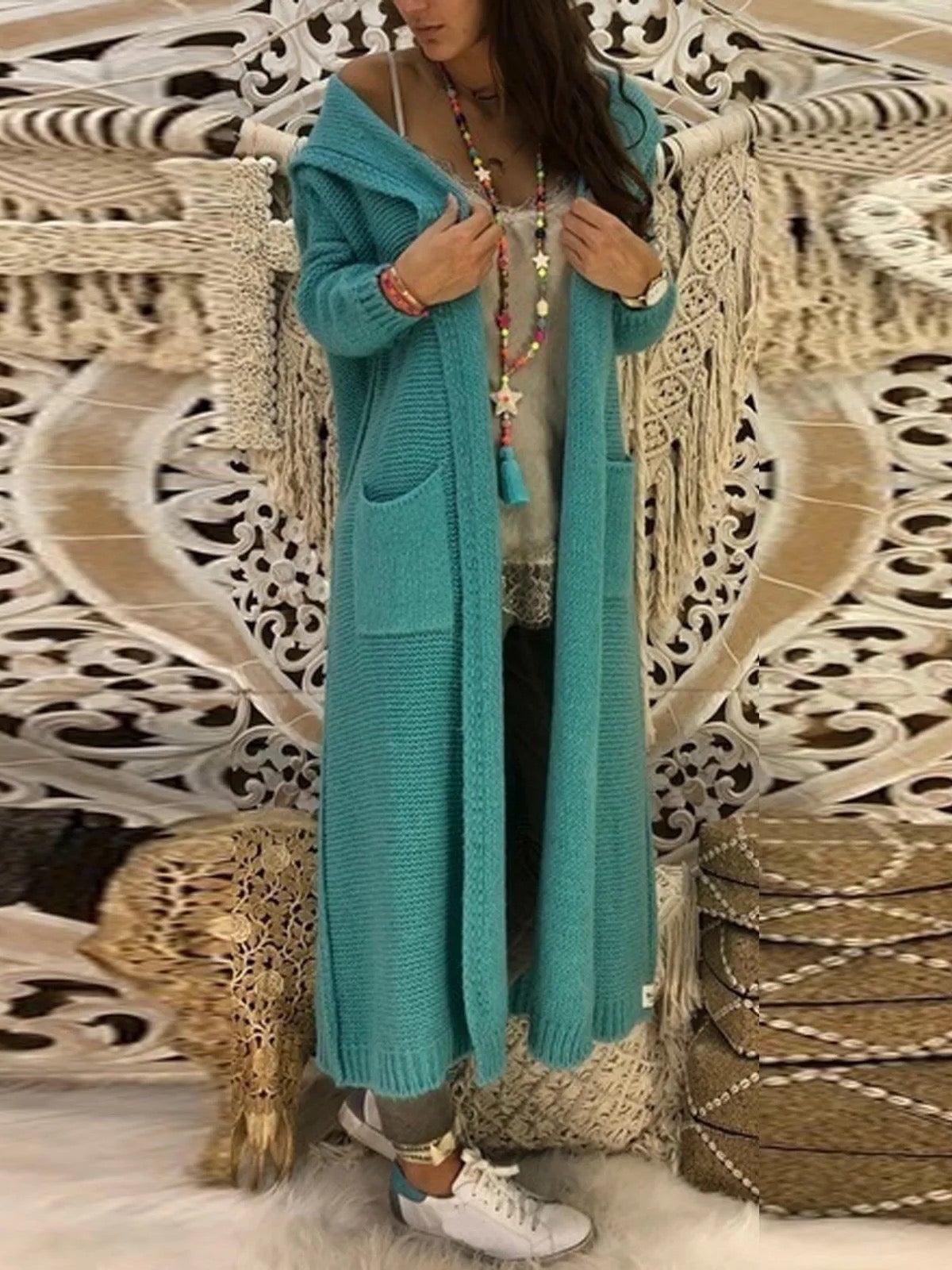 "Donatela" Lange Strickjacke