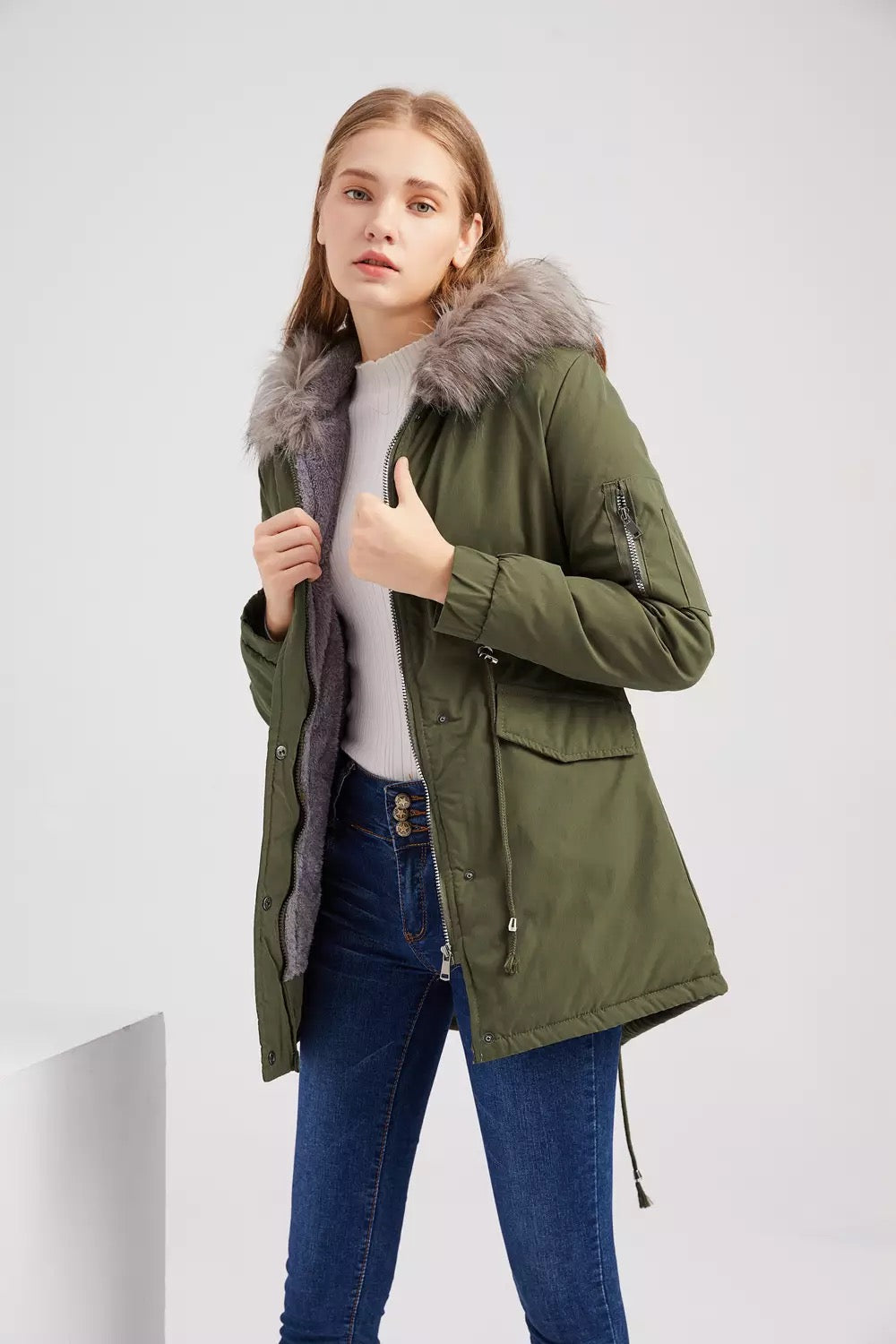 "Emily" Winterparka mit Fellimitat