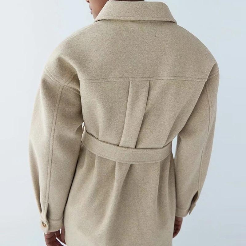 "Laura" Designer-Mantel mit Taillengürtel