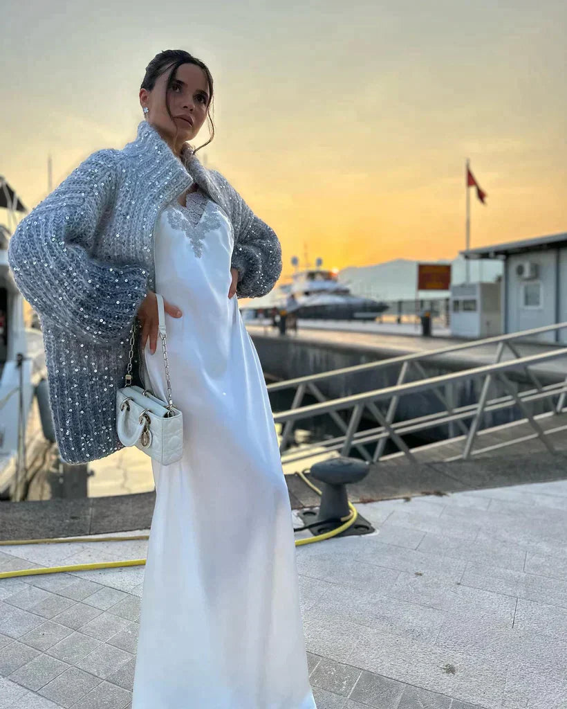 Vera - Der elegante Seidenstrickpullover mit Glitzer