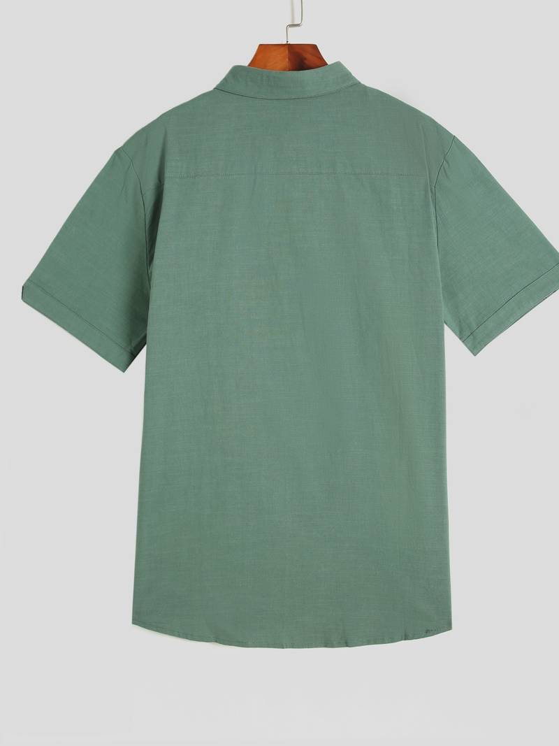 Elijah – kurzarmhemd mit umgedrehtem kragen und knopfleiste