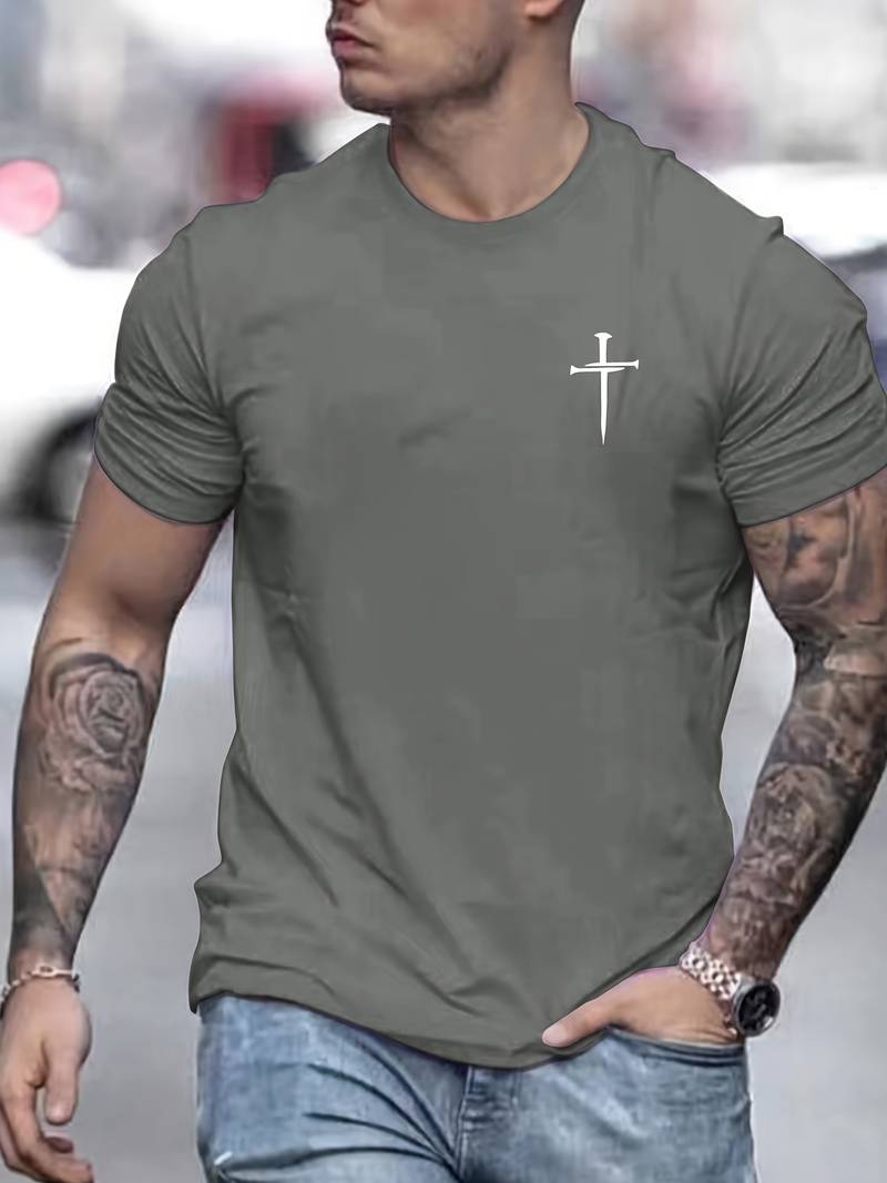 Adam – kurzarm-t-shirts mit kreuzdruck