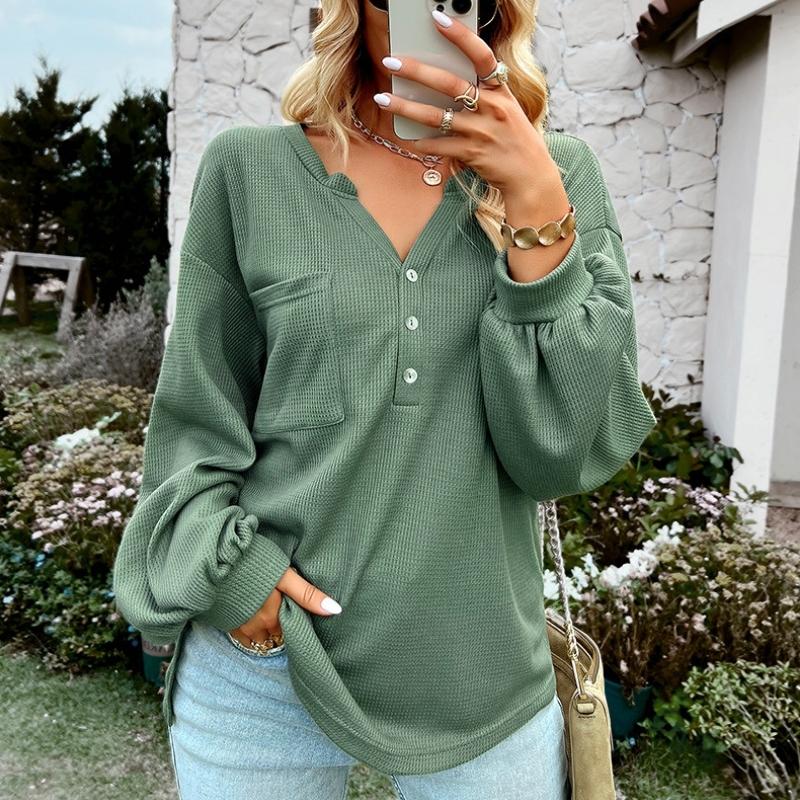 Einfach strukturierte Basic Tops Pullover Damenblusen