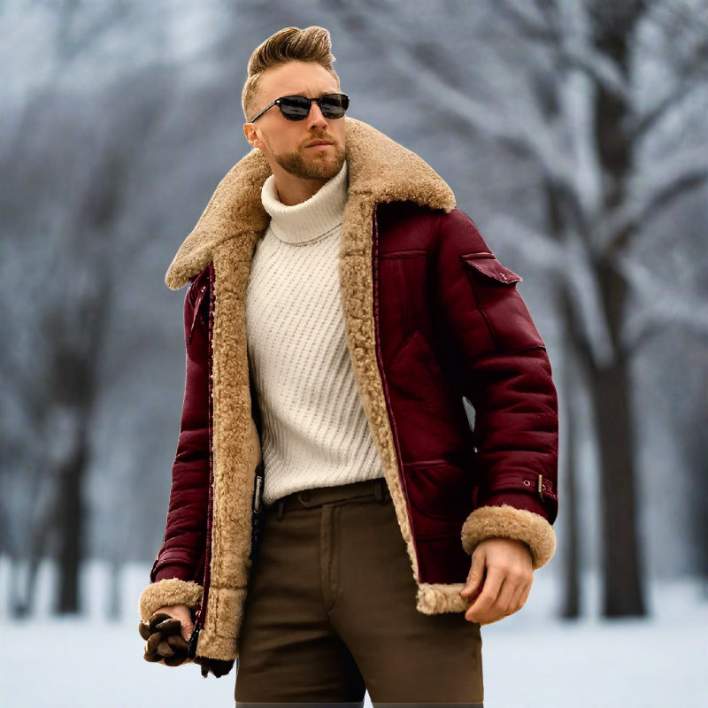 Neil - Lederjacke mit Fell