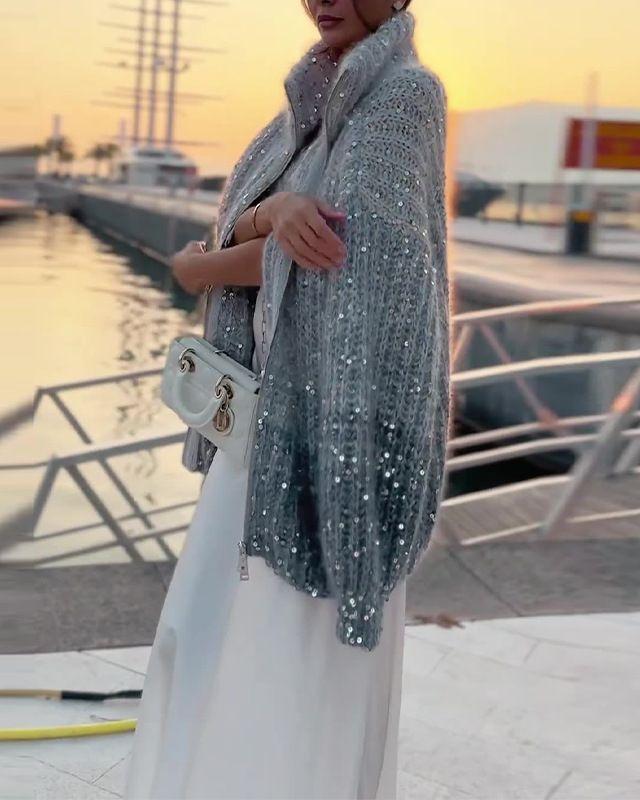 Angelina - Luxuriöser Strickpullover mit eleganten Glitzer-Details