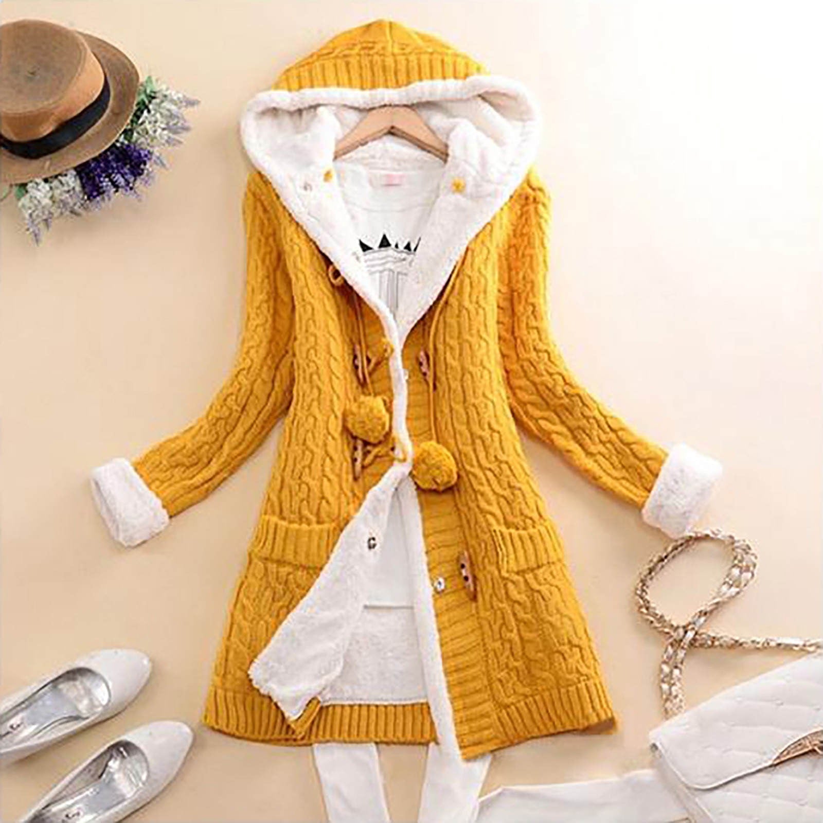 "Isabella" Gefütterte Strickjacke