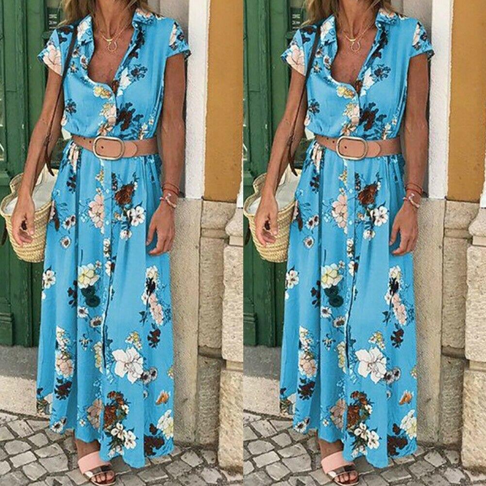 "Isabella" Boho-Maxi-Kleid mit Blumenmuster