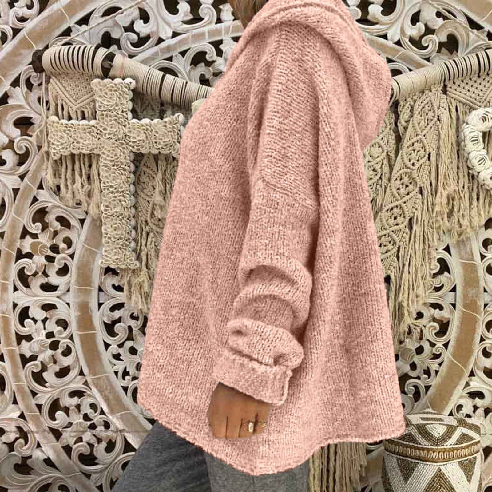 "Valeria" Lässiger Strick-Hoodie