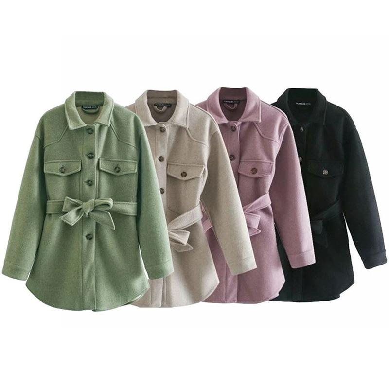 "Laura" Designer-Mantel mit Taillengürtel