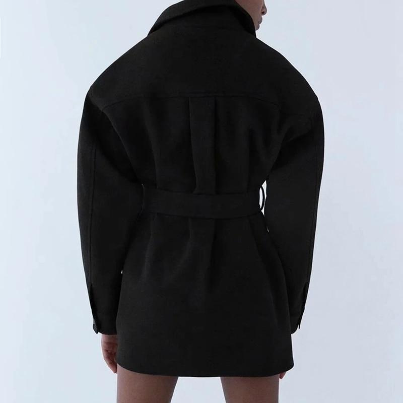 "Laura" Designer-Mantel mit Taillengürtel