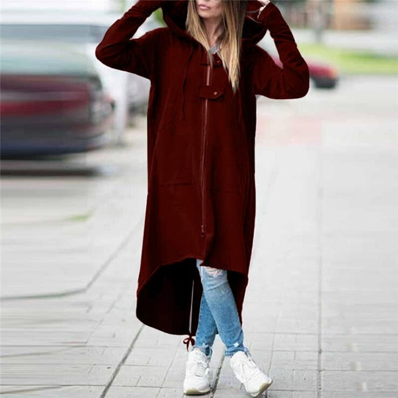 "Sarah" Sportliche Long-Sweatjacke