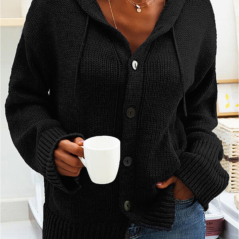 "Pauline" Strickjacke mit Kapuze